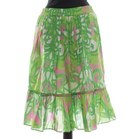 Lilly Pulitzer Cotton Ruffle Full Print Skirt - Picture 1 of 6